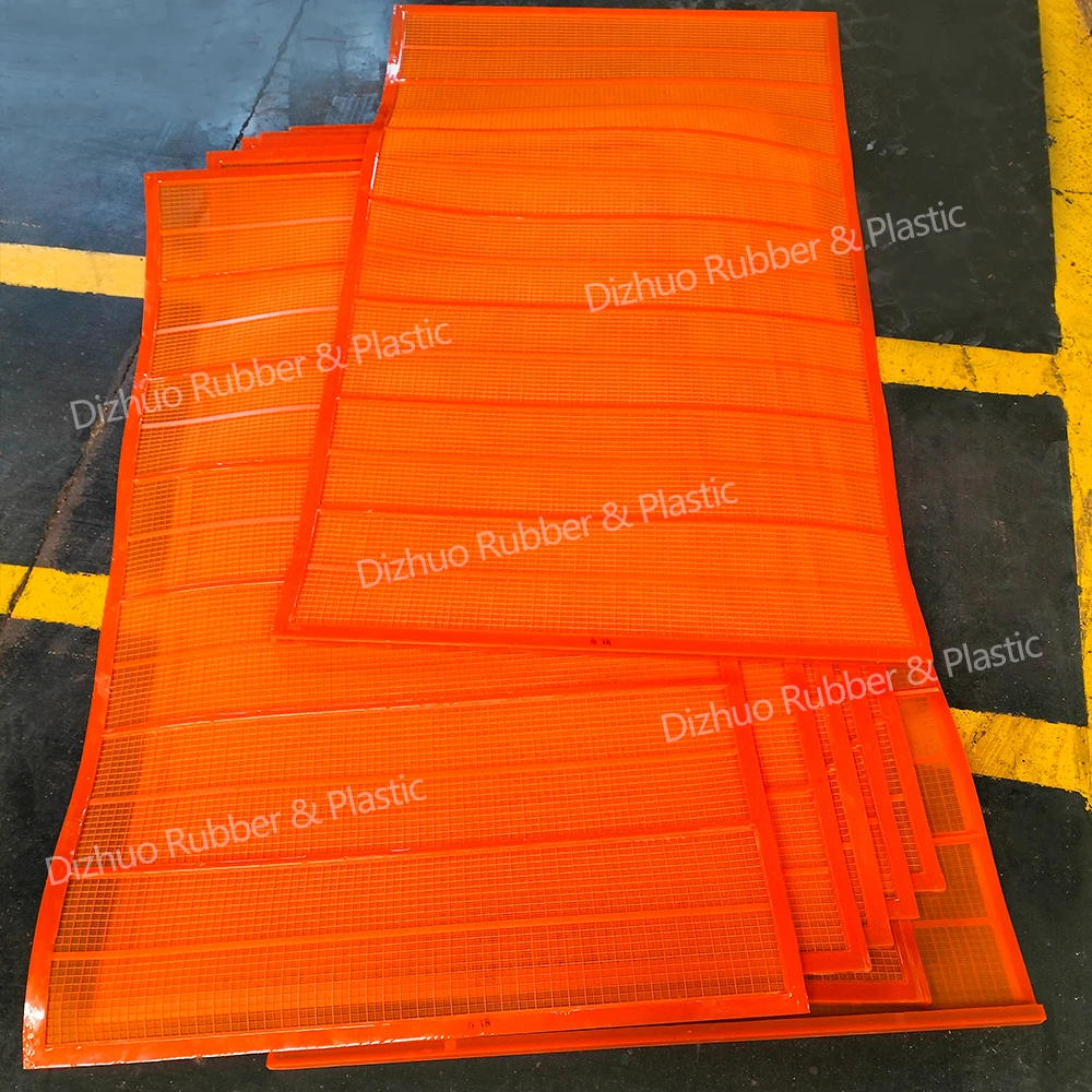 Durable industry mining high frequency dewatering PU polyurethane rubber fine mesh ore panel sieve 1045*700mm