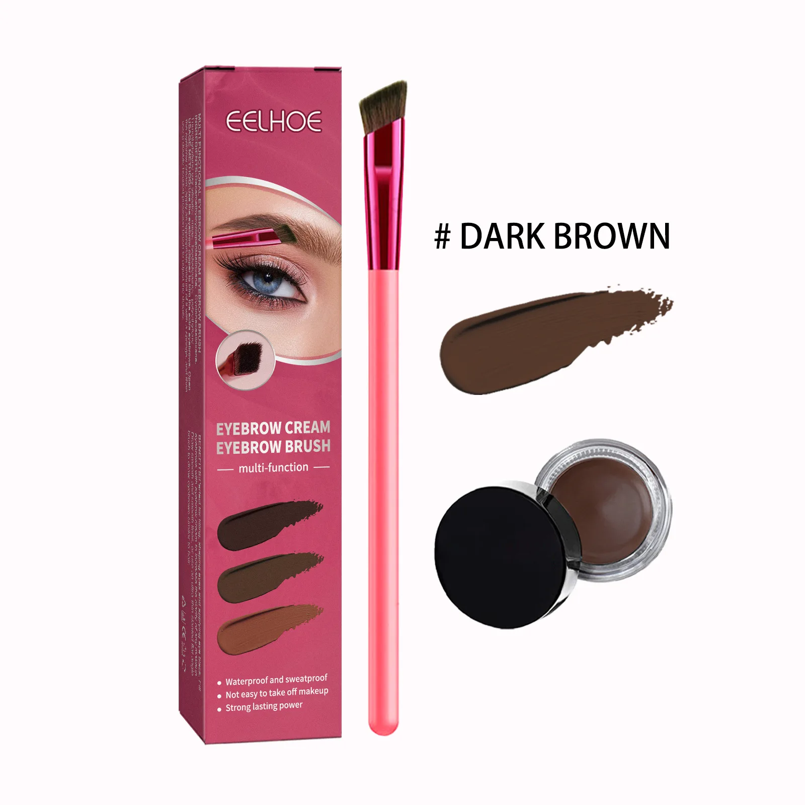 Cross border hot selling  cream eyebrow dye  eyebrow gel brush  brown eyebrow gel  Versatile and portable  Quick exit