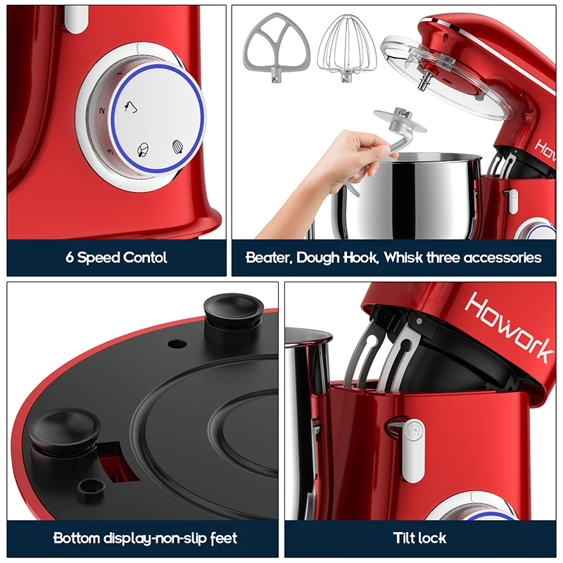 Household Auto Pastry Dough Mixer Free Spare Parts Stainless Steel Spiral Mixer Dough