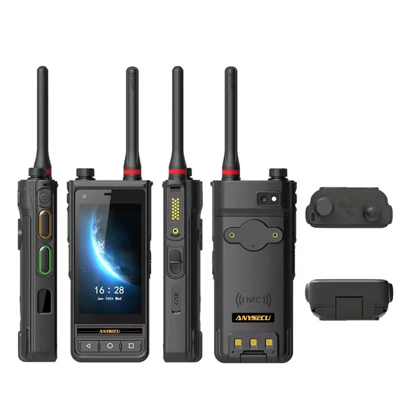 2023 IP67 Waterproof ANYSECU E81 Rugged phone 4G LTE Network Radio DMR + UHF 400-470MHZ POC Walkie Talkie Smart Mobile Phone