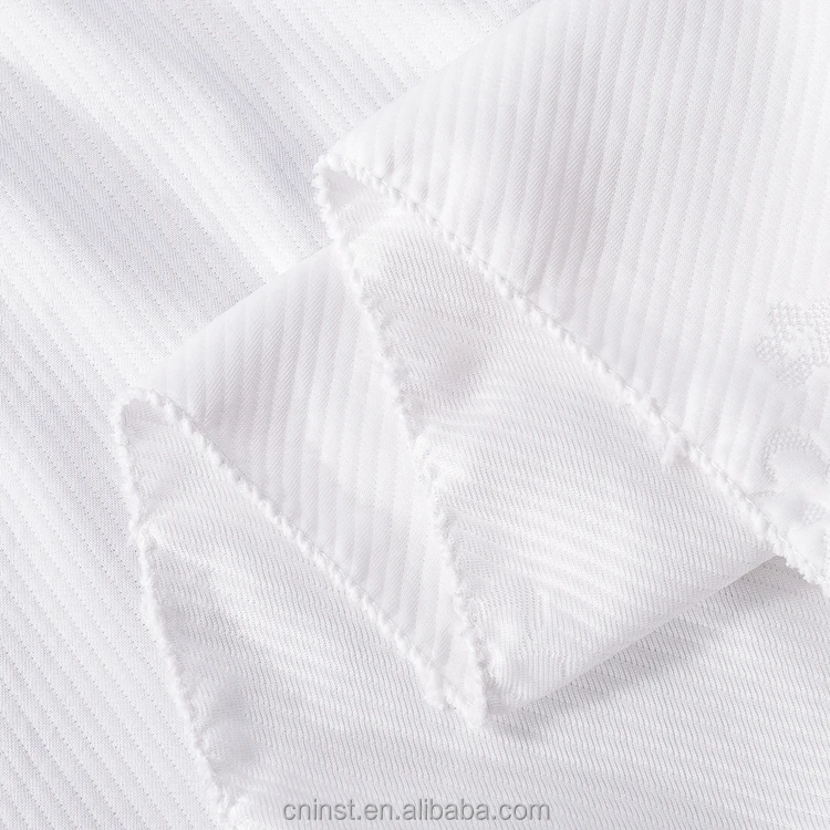 Customized White Quilted 100% Polyester Knitted Jacquard Mattress Fabric