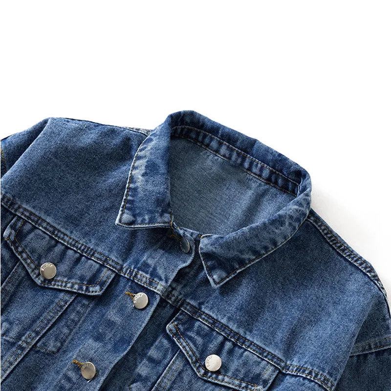 2023 hot selling Spring Autumn blue denim jacket women short jean denim coat ladies bike jackets woman apparel