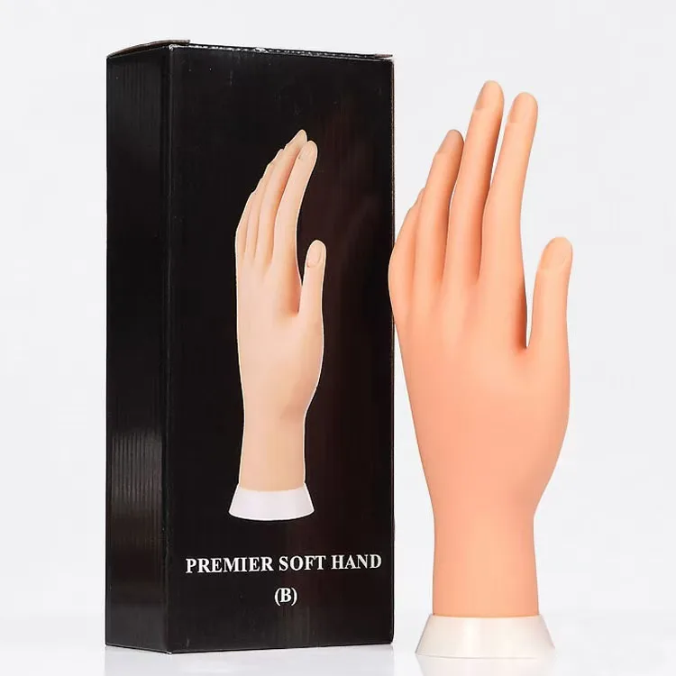 Silicone Design Practice Artificial Hand Bendable False Training Fingers Nail Art Hand Finger Feet Model and Training Tool