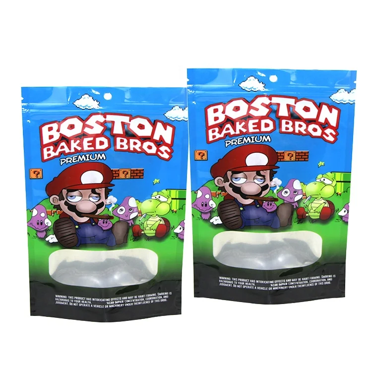 Custom Logo Printed resealable zipper cookie mylar bags 3.5 Gram Edible Mylar Bags for Food Storage