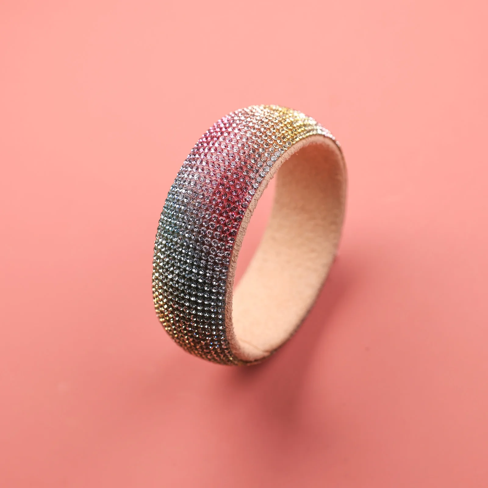 Wholesale latest handmade exclusive closed design full rhinestone studded bracelets for belly dance performance Trendy bangles