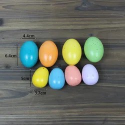 KIU 8 Pcs Easter Gifts Colorful Egg Simulation wooden Bird Egg Toys Pretend Play Montessori Toys