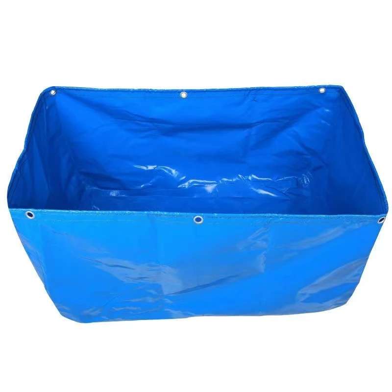Eco-Friendly 4m*2m*0.8m Round Fish Farming Pond Tank Blue Green Waterproof PVC Tarpaulin Pool with Frame