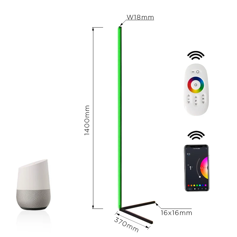 Alexa с Google Home Modern Smart Life APP Control Dimmable Rgb LED Угловой светильник Tuya Smart