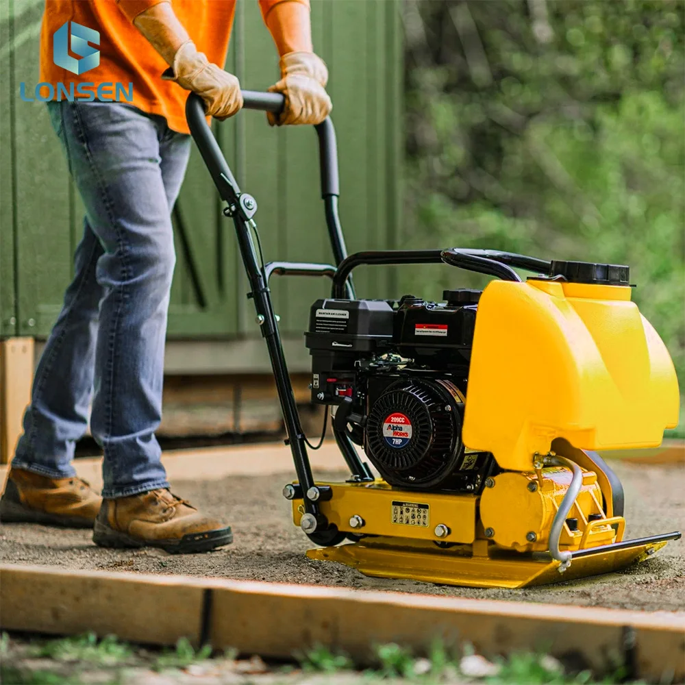 High Quality C90T Plate Compactor Gasoline Low Noise Level Manual Vibrating Plate Compactor with water tank