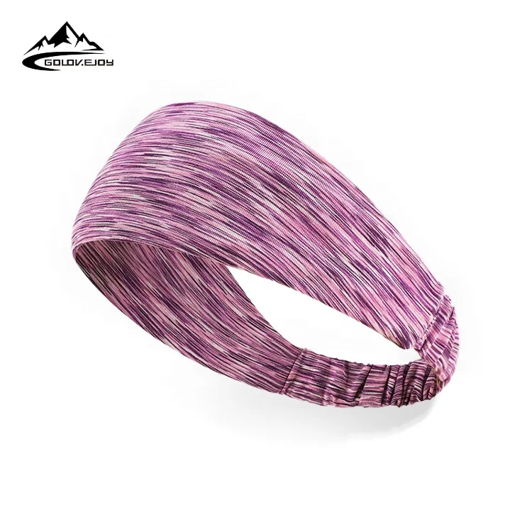GOLOVEJOY XTJ35 Wholesale Custom Logo Stretchy Designer Sports Yoga Headband Elastic Sweatband Hair Band Headband