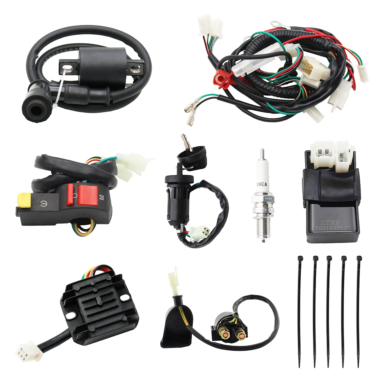 PRO BAT COMPLETE ELECTRICAL HARNESS D8EA spark plug cdi ignition coil kit for china dirt bike 150cc 200cc 250cc Zongshen Loncin