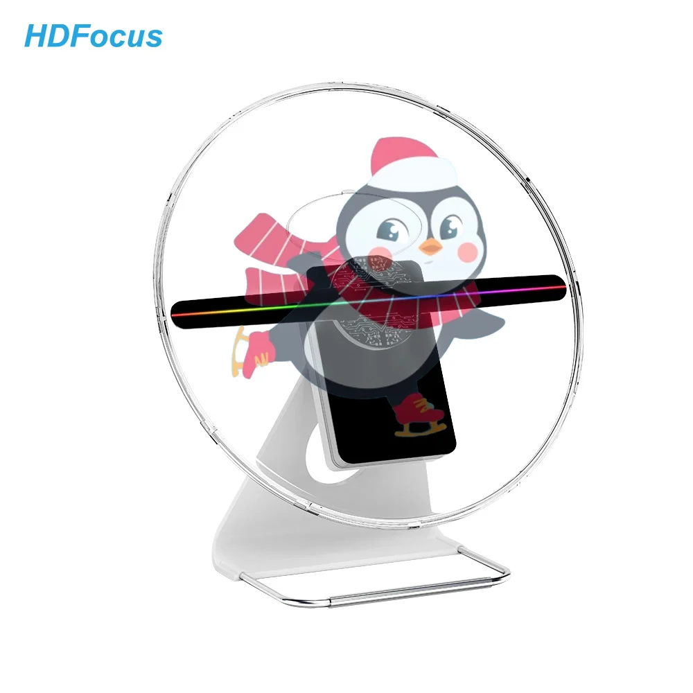 Wholesale Led Hologram Fan Small Projetor Holograma Holographic Fan 3D Hologram Fan With Cover For Stores