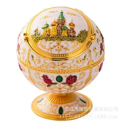 Оптовая продажа эмалированная металлическая мусорная корзина в форме шара для России Настольная