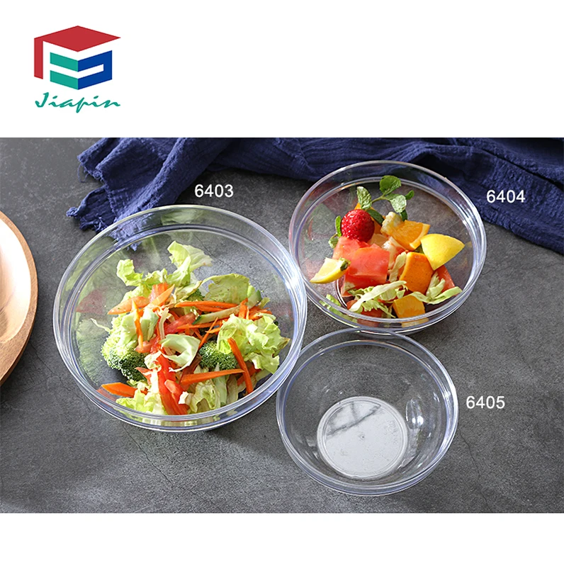 450ml Plastic Salad Serving Bowl Hard Plastic Bowl 15Ooz Stackable Clear Salad Bowl