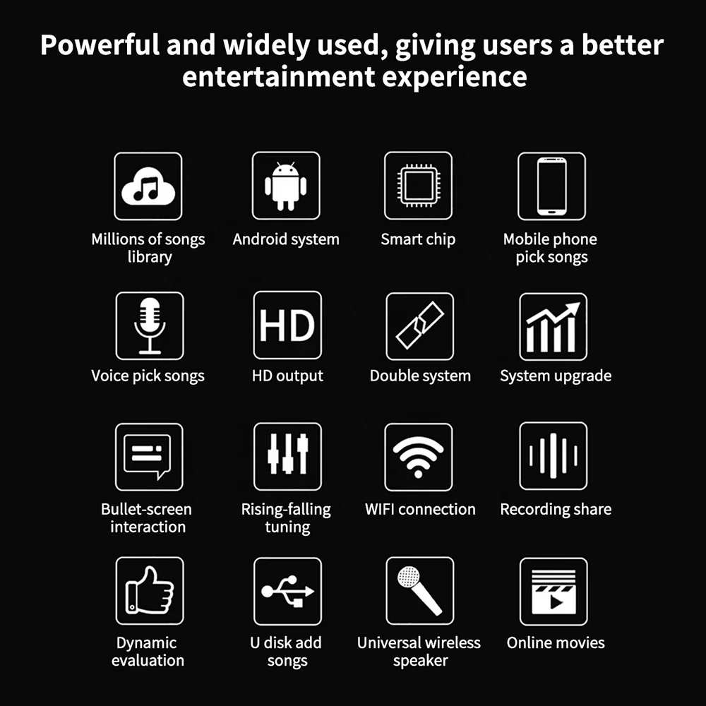 Комплект для караоке-машины V5 6T онлайн-фильмов смарт-караоке-проигрыватели InAndOn система караоке с усилителем микрофона и динамиком