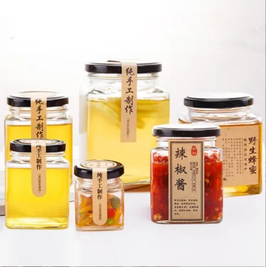 Wholesale Storage Pickles Jar 50-730ml quare Glass Jam Sauce Bottle Glass Honey Jars
