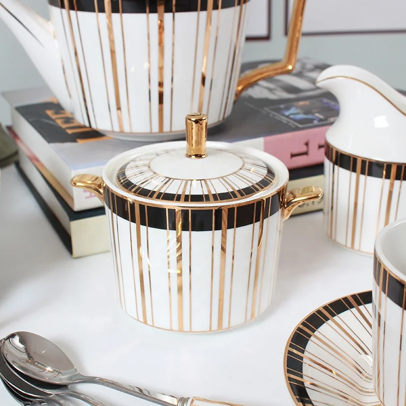 High Quality Tea Cup Sets Bone China Arabic Coffee Cups Luxury Tea Cup Sets Ceramic Drinkware  Teapots And Teacups