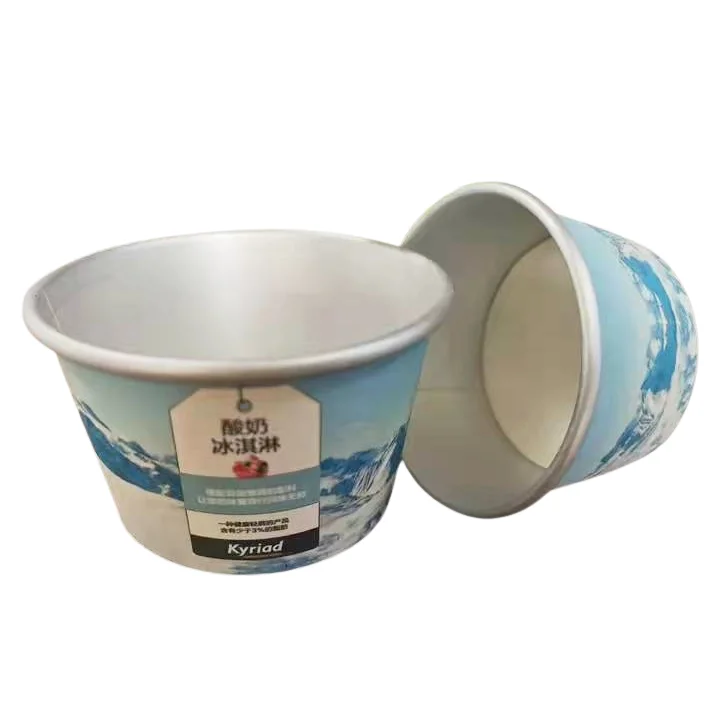 4oz 8oz 16oz Custom ice cream packaging containers suppliers with Logo Lids And Spoon