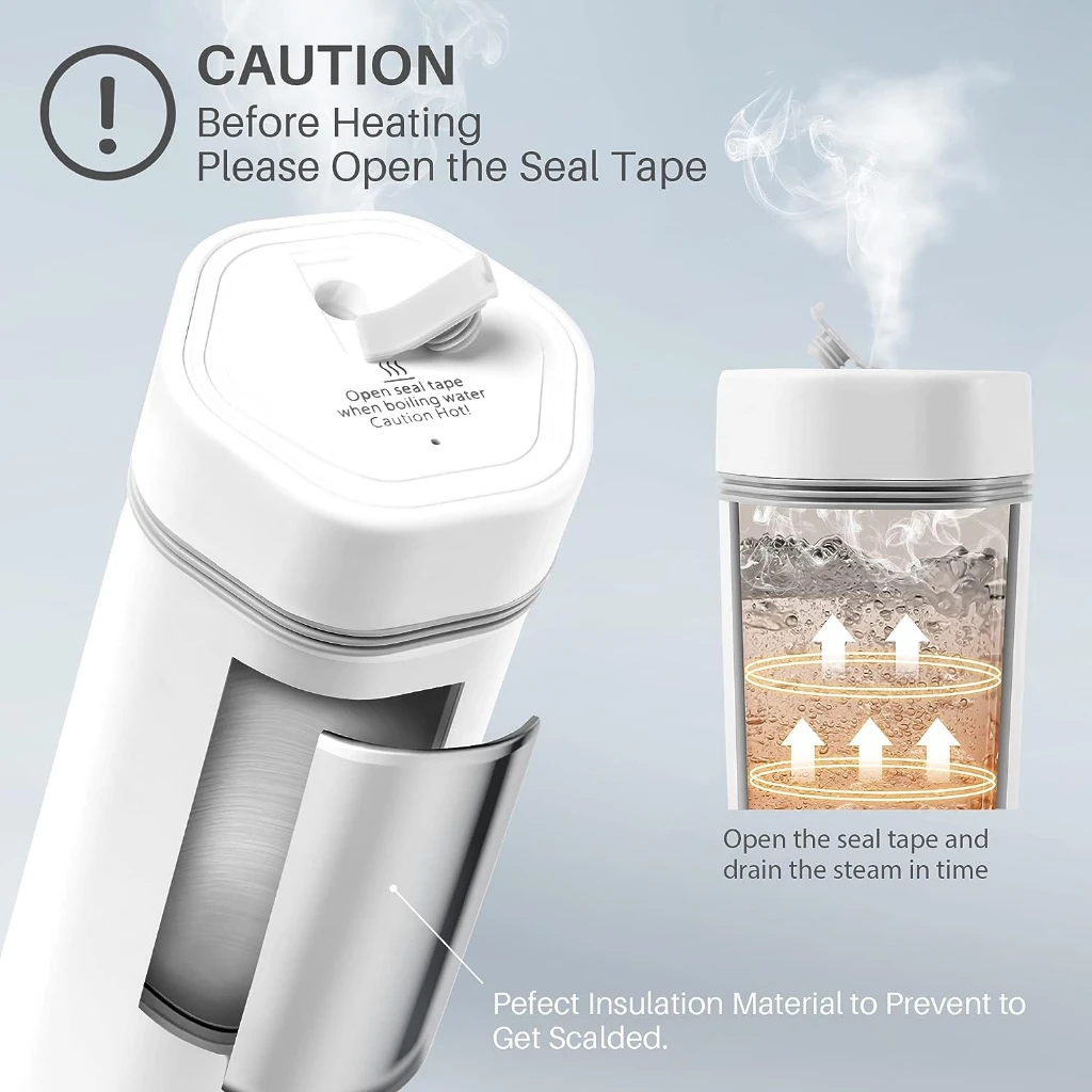 Mini Electric Kettle Cup with Battery Manufacturer 12V Car Portable Water Travel 450ML Mechanical OEM Stainless Steel 300 450