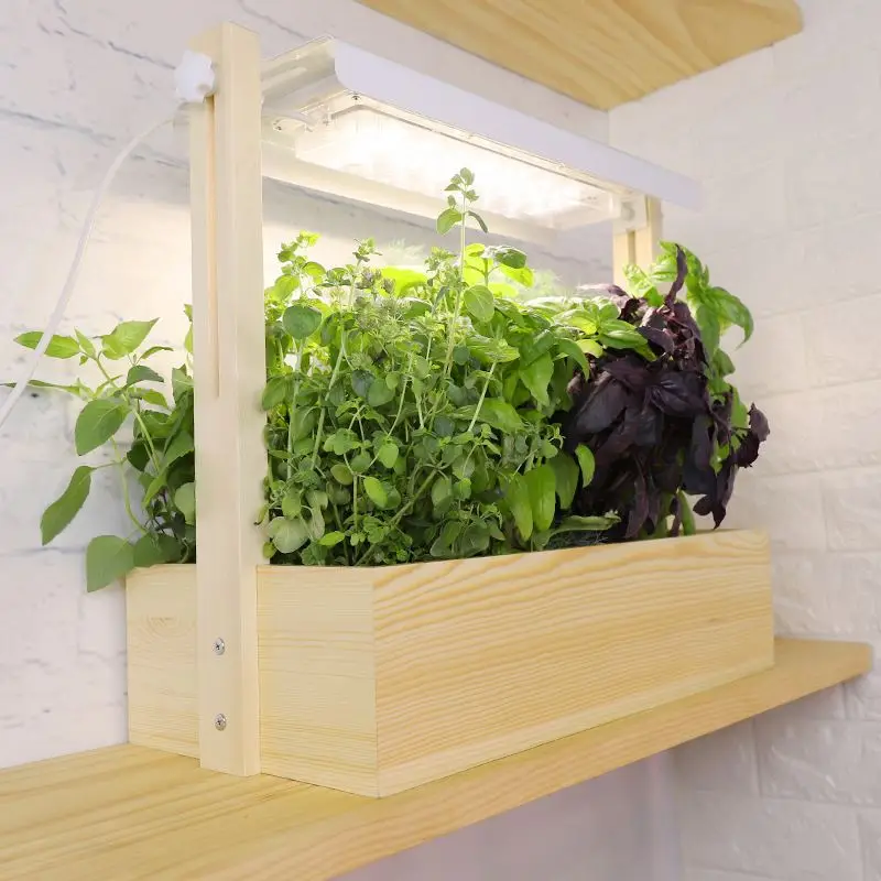 J&C Minigarden Fawnel high quality home garden grow kit indoor system wooden indoor herb planter 2022