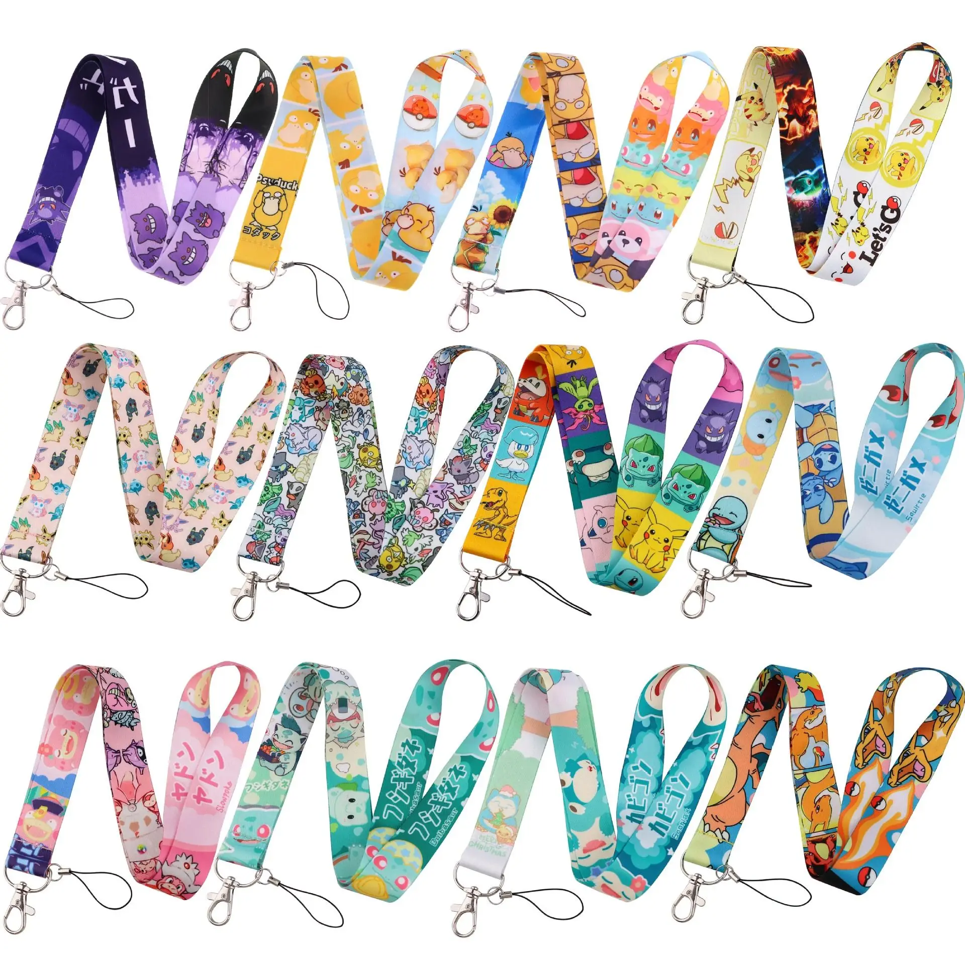 Wholesale Anime Pikachu Pet Sprite Mobile Phone Hanging Rope Card Holder Key Accessories Bus Card Hard Shell Card Holder