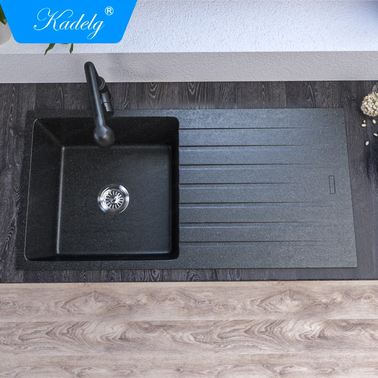 China Sanitary Ware Wholesale Inset Topmount Stone Black Kitchen Sinks Bunnings with Cover