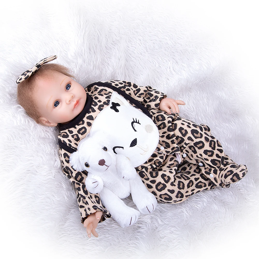 
KEIUMI 22 inch Baby Doll Toy Realistic Rooted Mohair Cloth Body Soft Beautiful Bebe Reborn Menina Boneca For Girls XMAS Gifts 