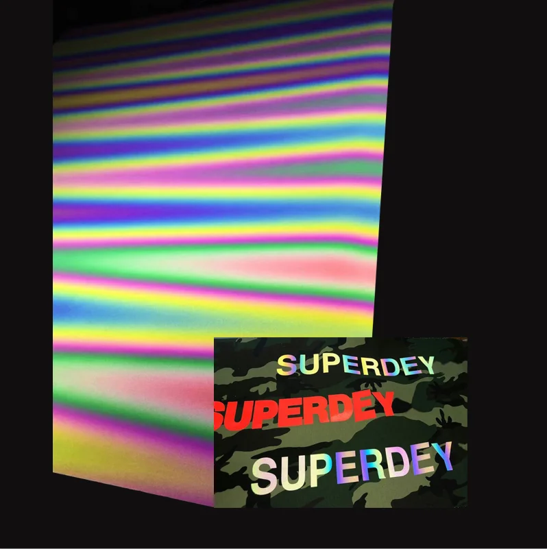 China free sample red iron on high light heat transfer retro-reflective vinyl film sheet paper roll for bags reflection logo