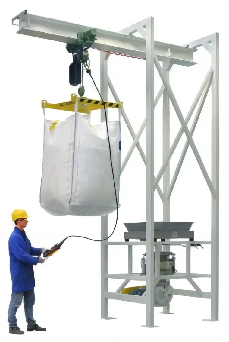Powder Granule Material Bulk  Ton dust-free big bag discharge station open sacks machine