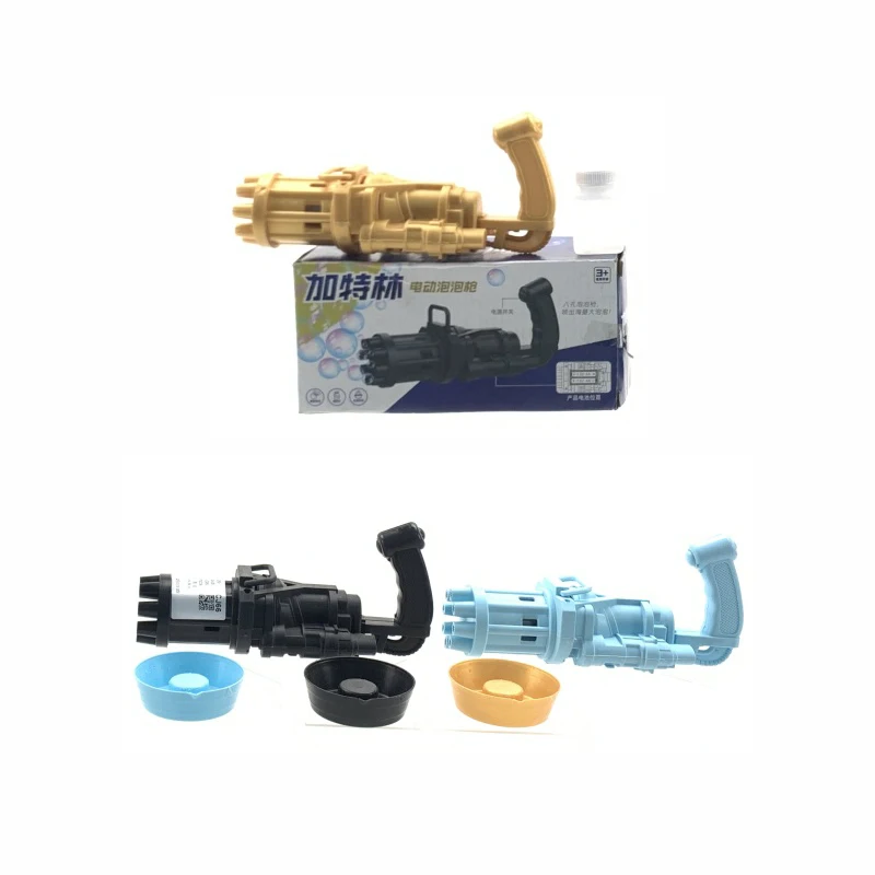 Cheaper Price 8 Hole Bubbles Gatling Gun Electric Bubble Machine Mini Handheld Blowing Bubbles Guns