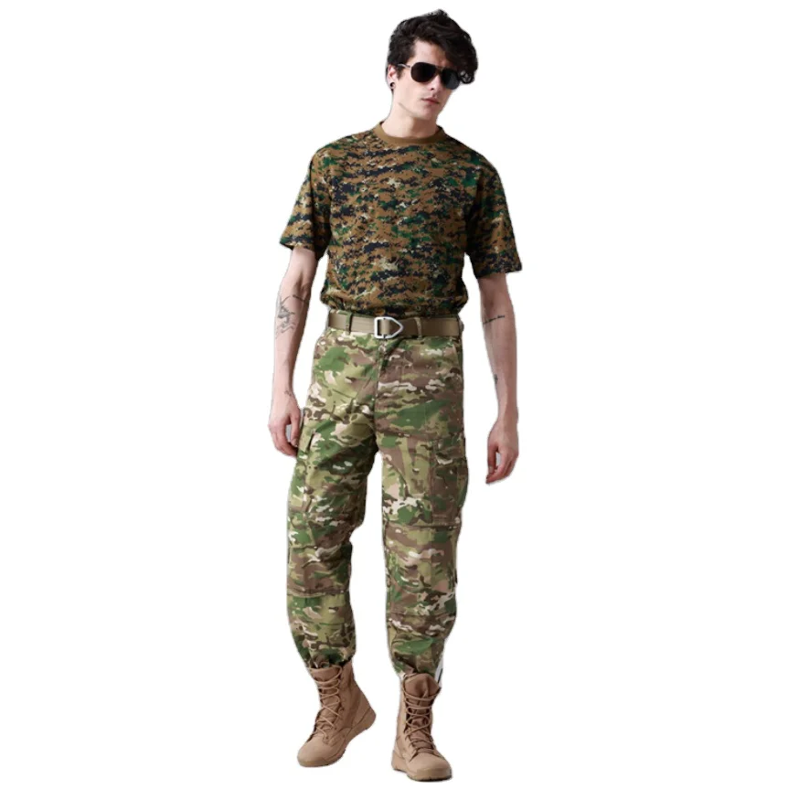 ACU digital camouflage Desert patterns black blue khaki outdoor training pants cargo men pants with large pockets