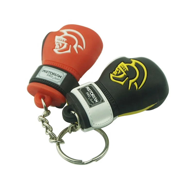 Personalized Promotional Soft Pvc Gift Boxing Glove Keychain Custom Logo Mini Boxing Gloves Keychain