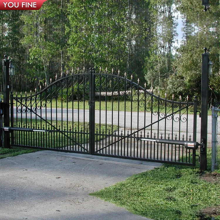 Outdoor Door Decoration Art Casting Iron Main Gate Designs for Sale