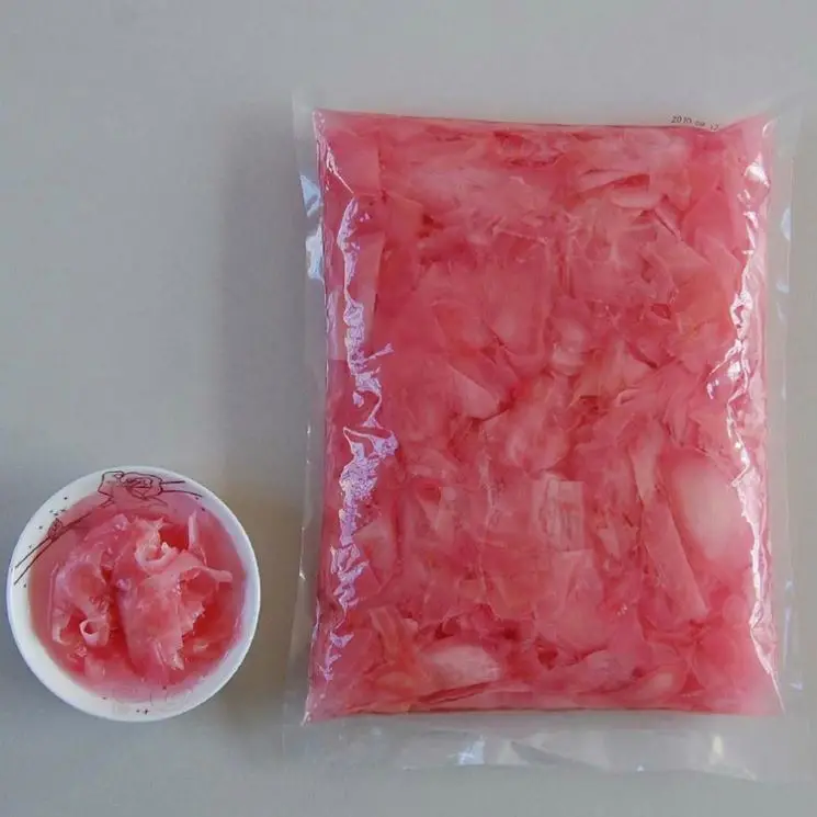 
hot sale 1.0KG Japan recipe sushi pickled ginger factory wholesale pink pickled sushi ginger 