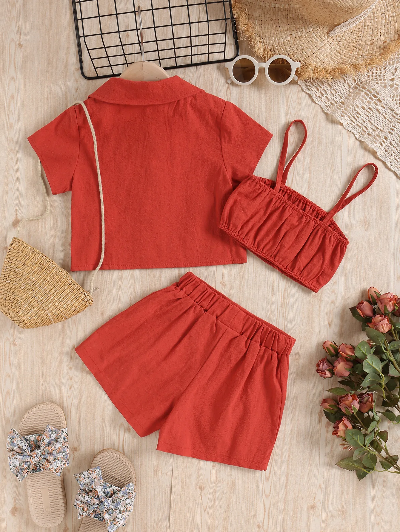 Cotton Kid Apparel Children Outfits Fashion Korean Wholesale Summer Little Girl Clothes 3pc Toddler Baby Clothing Sets Kids Wear