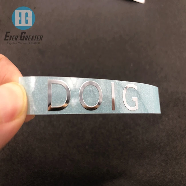 Custom Embossed Metal Sticker Strong Adhesive Thin Logo Metallic Transfer Sticker
