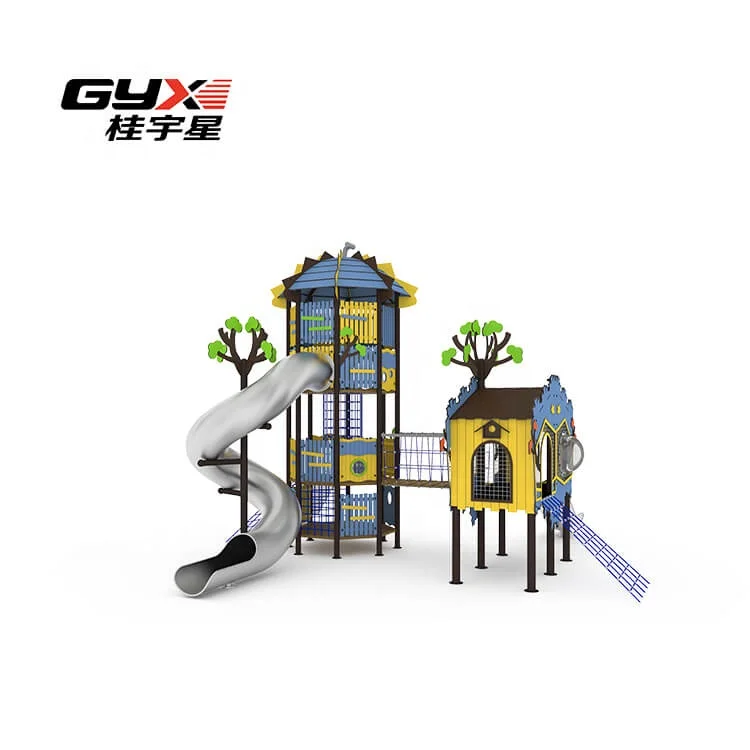 China Manufacturer Multifunctional Kids Outdoor Playground Equipment with Big Stainless Steel Slide And Swing
