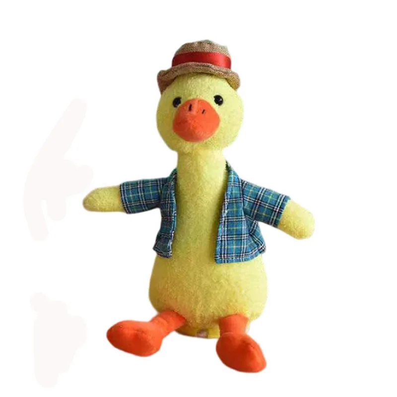 Music Talking duck stuffed plush duck animal toys record repeating singing dancing duck for children