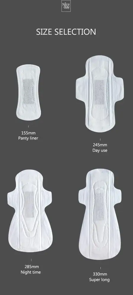 Niceday Day use Healthy Herbal Sanitary Napkins Popular Woman Pads Medical absorbent pad individual wrap