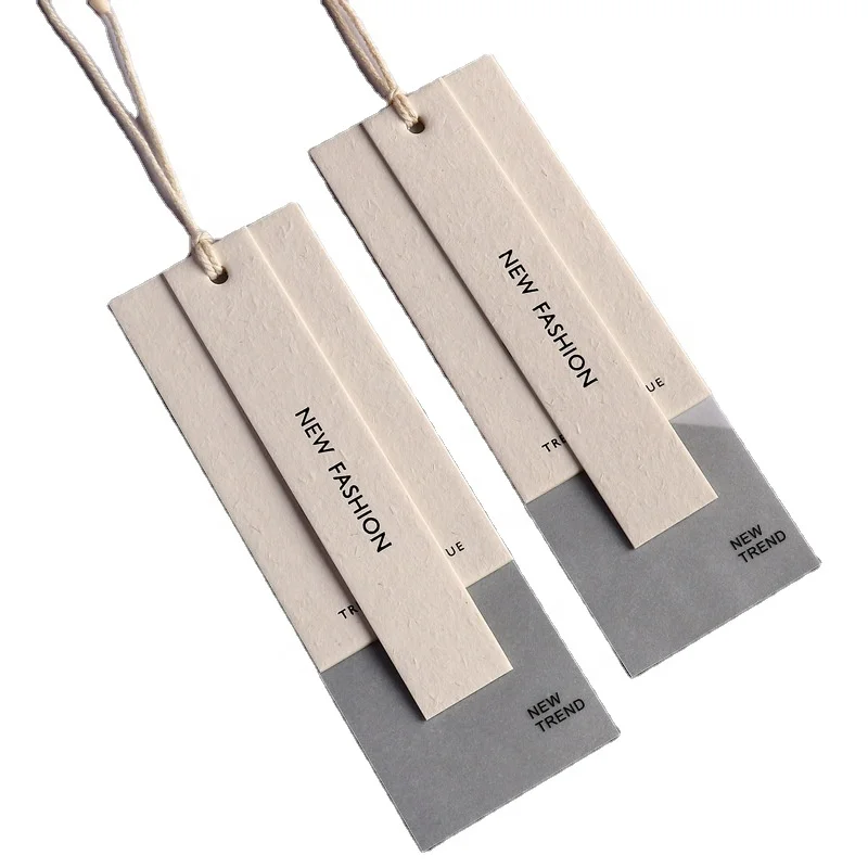 Luxury Recycled Garment Labels Swing Tags Clothes Label Hang Tags Special Cardboard Clothes Hangtags For Clothing Own Logo