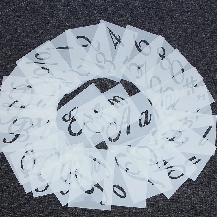 
Wholesale Custom Plastic Letter Stencils, Alphabet Templates, Alphabet Stencils Reusable Plastic Art Craft Stencils with Numbers 
