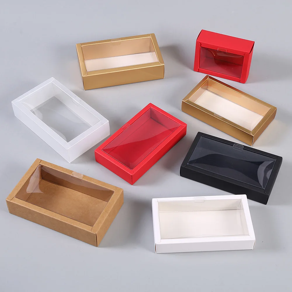 IMEE Clear Insert Lid White  Gold Gift Paper Box Small Gift Food Packaging Box In Stock Factory Customized Size Color Square