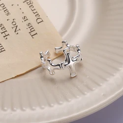 Wholesale 925 Sterling Silver Jesus Christ Hollow Cross Open Ring
