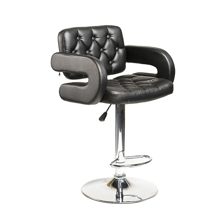 
Contemporary Counter Metal Swivel High Chair Bar Stool with Armrest 