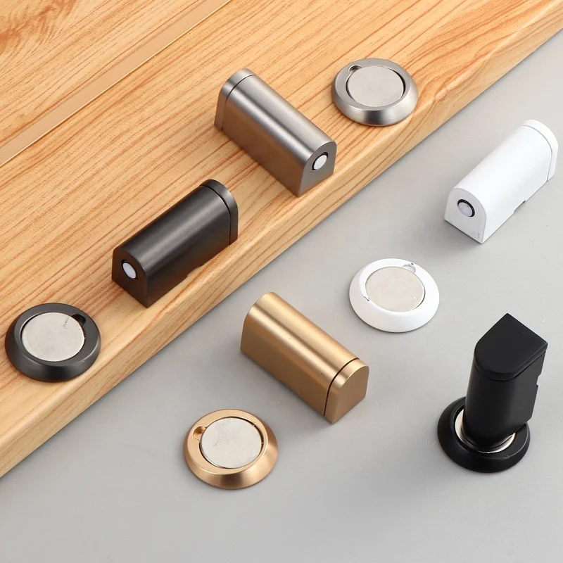 Wall Protector Square Floor Mounted Door Catch Invisible Magnetic Door Holder Stopper For Wooden Door