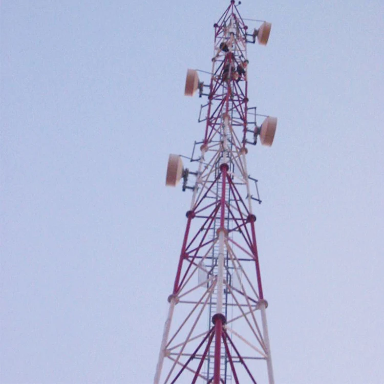 Factory supply 3 leg tubular steel lattice telecom antenna tower Telecommunication tubular tower