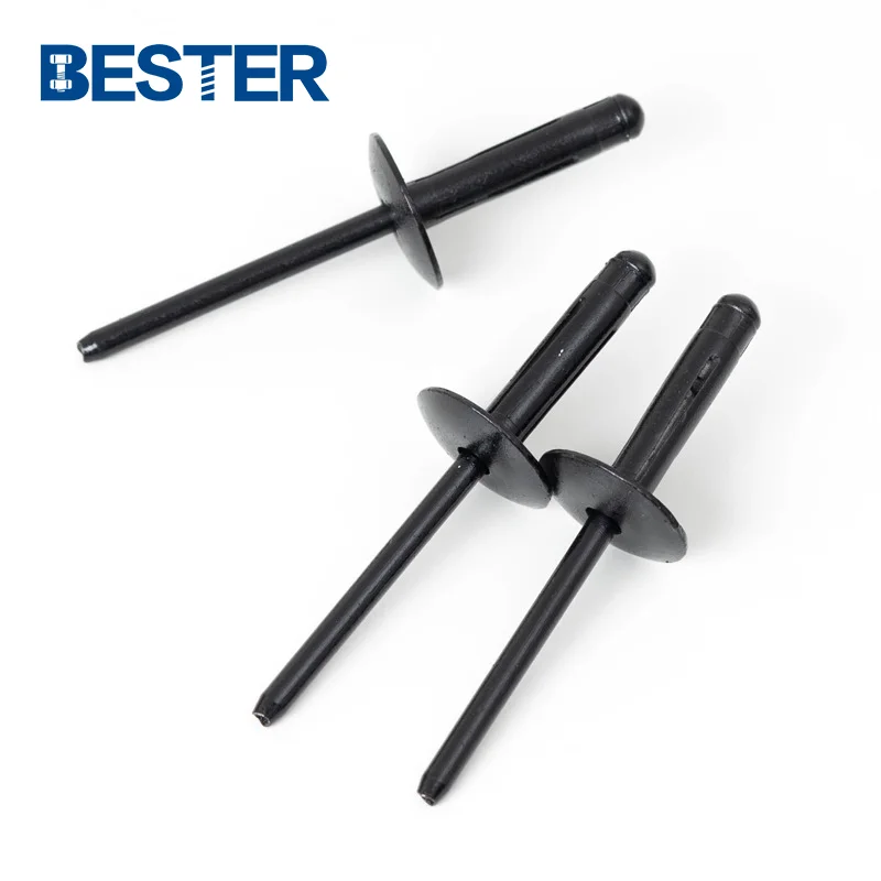 Black paint stainless steel Aluminum large flange big round head waterproof metal  bulb-tite blind rivet