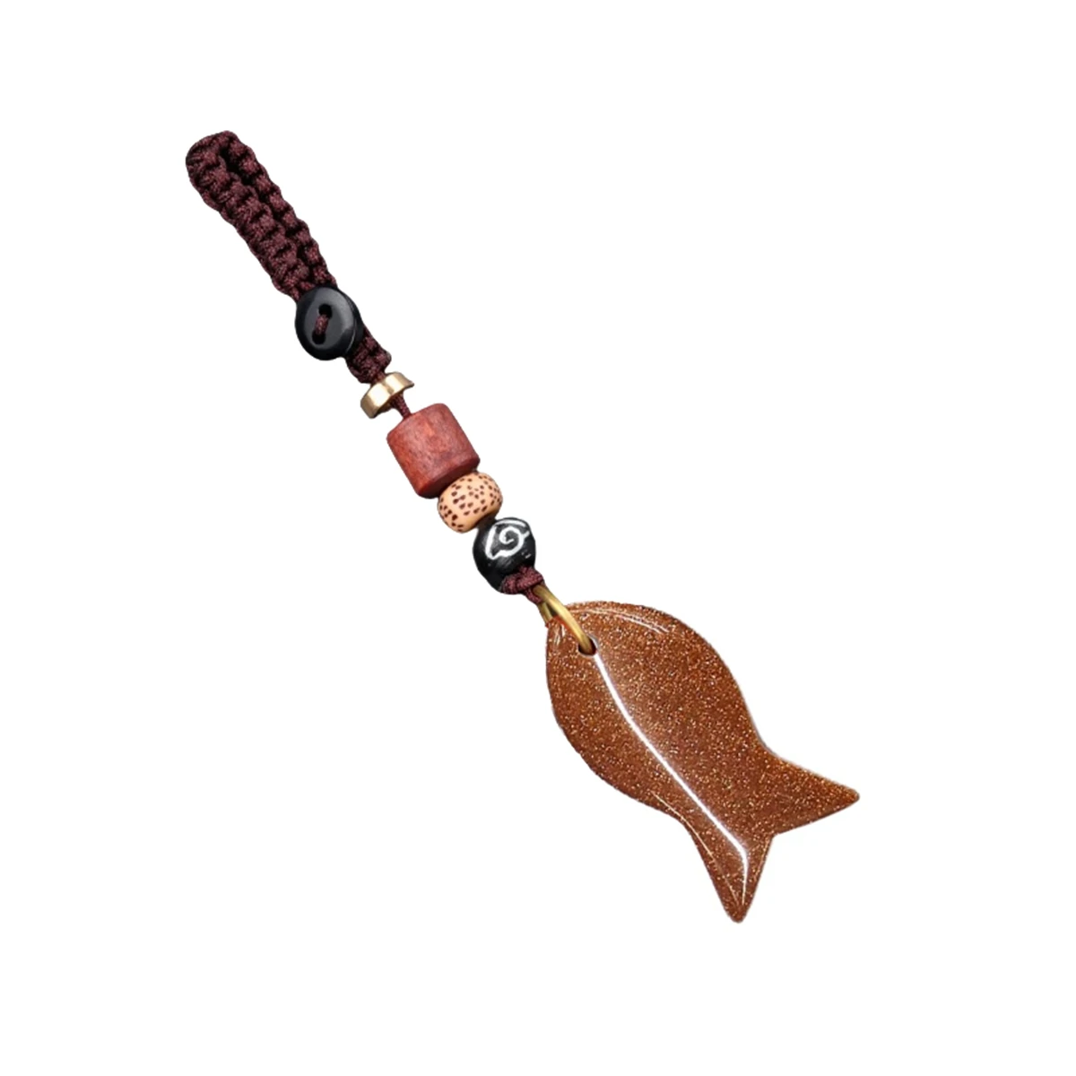 Wholesale High Quality Natural Gold Stone Fish Pendant Crystal Key Chain For Women Gifts Women Gifts