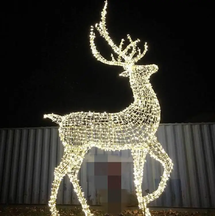 Outdoor 3D Large Outdoor Christmas Deer Light Street Motif Deer