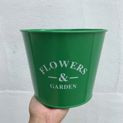 Round metal iron flower pot color paint iron pot bucket flower&garden bucket flower shop decor